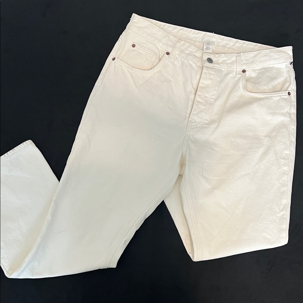 H&M Women’s Cream white Jeans Size 12 EUC